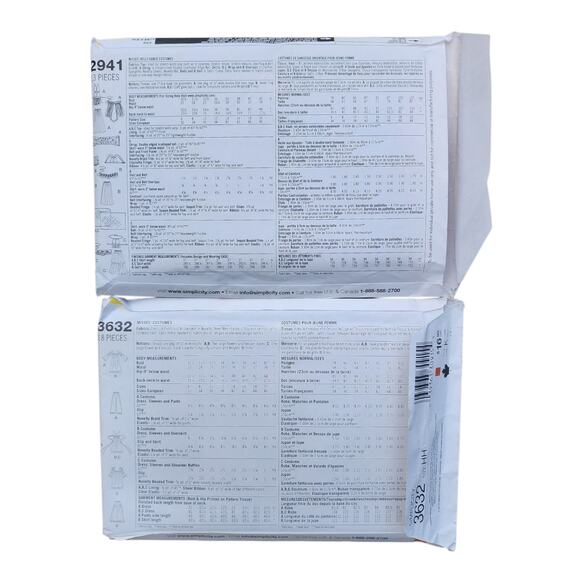 Simplicity Sewing Pattern Costume Lot 2941 & 3632 Size 6-12 Dance Fairy UNCUT - Picture 3 of 4